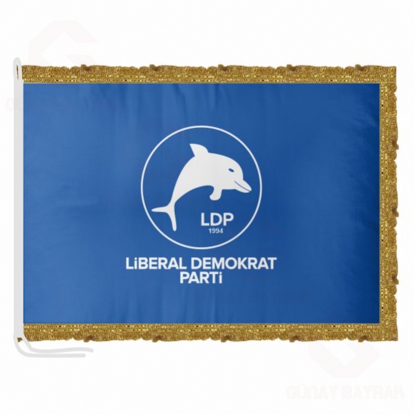 Liberal Demokrat Parti Mavi Saten Makam Bayra