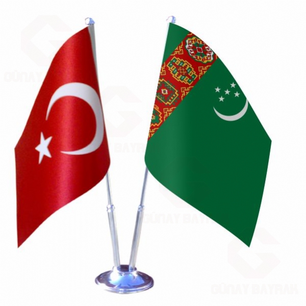 Trkmenistan 2 li Masa Bayraklar